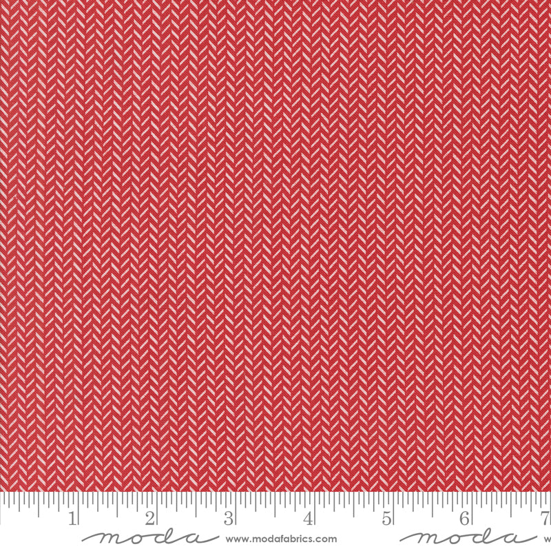 Berry and Pine red yule herringbone blender fabric by Lella Boutique for Moda, 5246 14