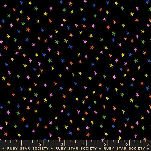 Mini Starry Vivid Rainbow multicolor mini star blender fabric by Alexia Abegg for Ruby Star Society, RS4110 63