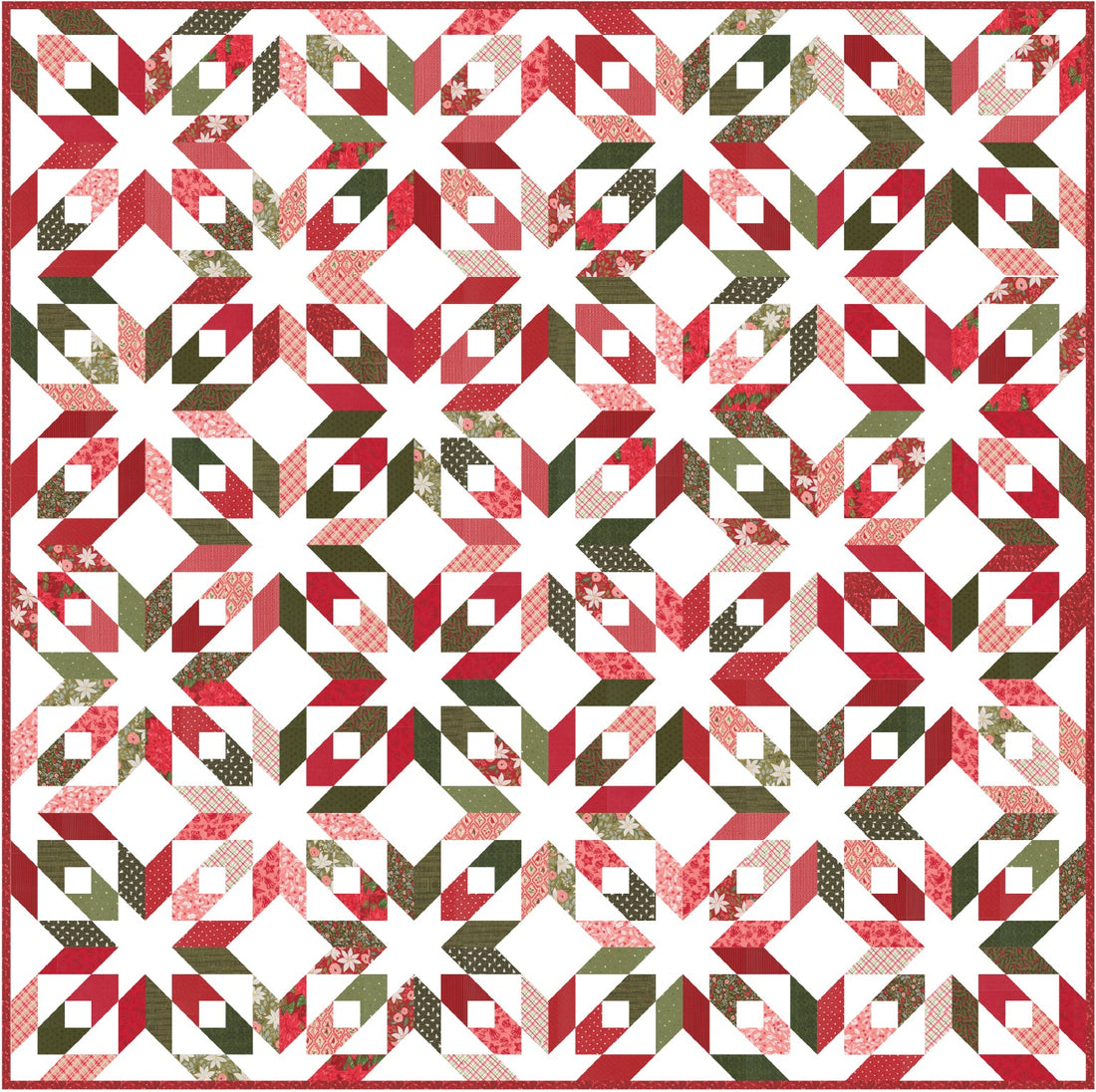 Same Christmas Sky quilt kit with Moda Christmas fabric