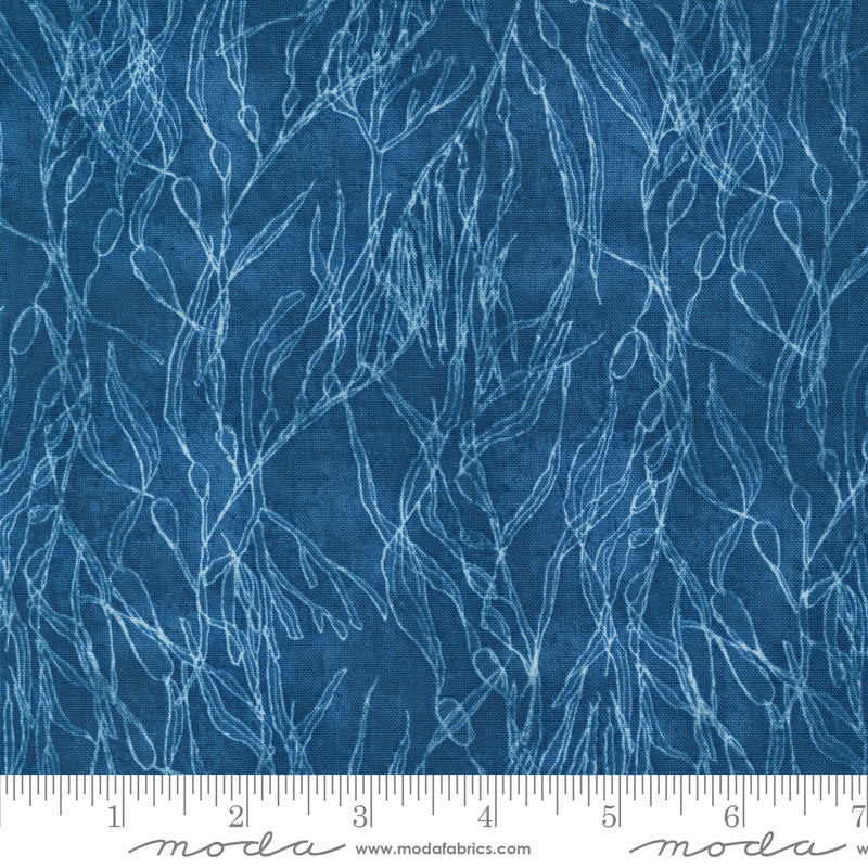 Serena Shores dark blue seaweed print fabric by Robin Pickens for Moda, 48773 14