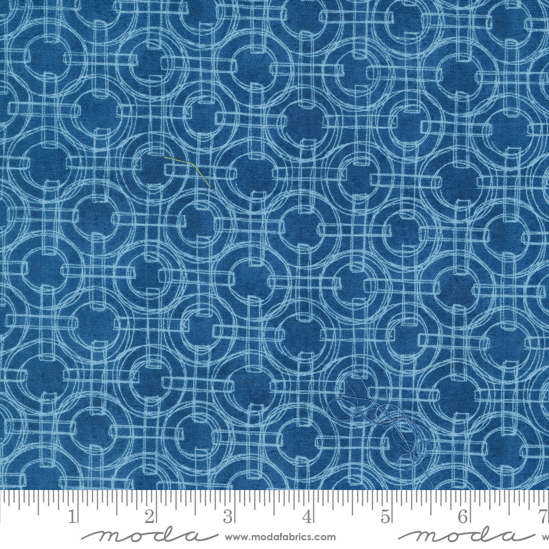 Serena Shores dark blue linked rings blender fabric by Robin Pickens for Moda, 48775 14
