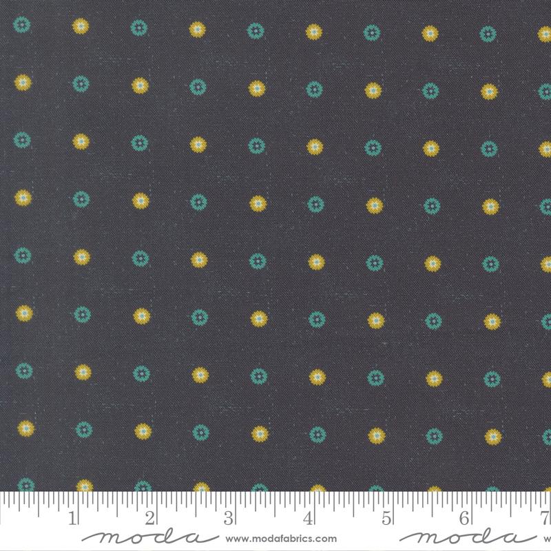 Sitara Floret Midnight dark blue floret dot fabric by Crystal Manning for Moda, 11987 12