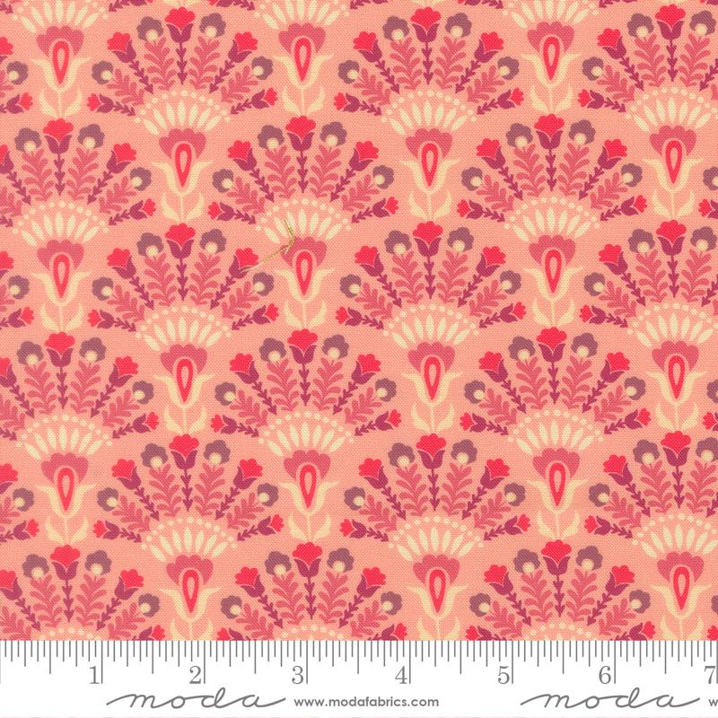 Sitara Opaline Petal pink damask fabric by Crystal Manning for Moda, 11983 26