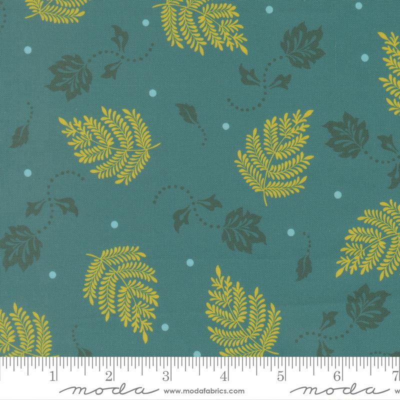 Sitara Paisley Leaf Lagoon teal paisley blender fabric by Crystal Manning for Moda, 11986 15