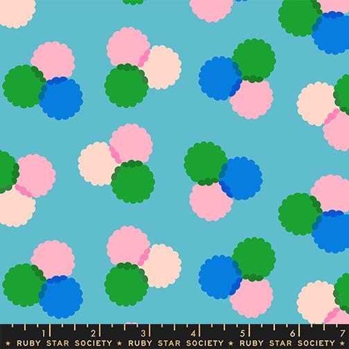 Sparkle Mart Dark Turquoise retro puffs blender fabric by Melody Miller for Ruby Star Society, RS0122 13