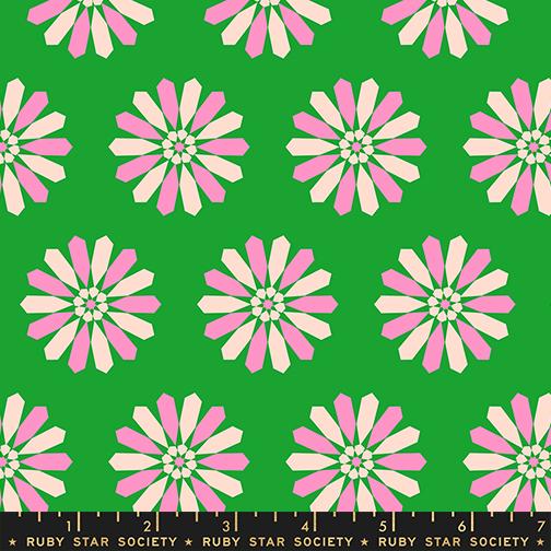Sparkle Mart Deep Verdant dark green retro geometric floral fabric by Melody Miller for Ruby Star Society, RS0119 15
