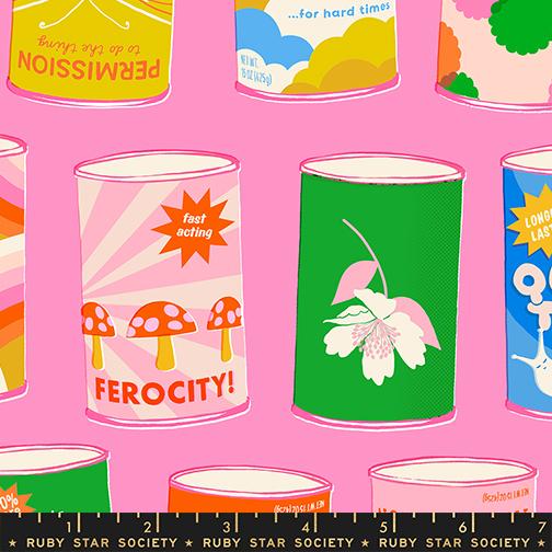 Sparkle Mart Flamingo pink retro can novelty fabric by Melody Miller for Ruby Star Society, RS0116 12