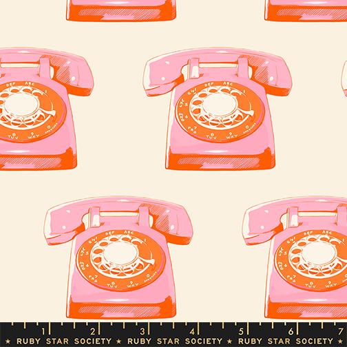 Sparkle Mart Natural vintage telephone novelty fabric by Melody Miller for Ruby Star Society, RS0121 11