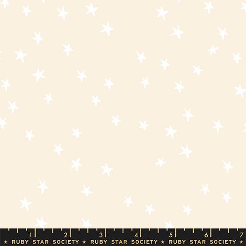Starry White On Natural tonal star print fabric by Alexia Abegg for Ruby Star Society, RS4109 65