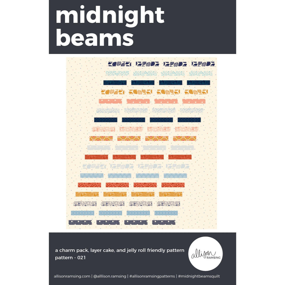 Midnight Beams quilt pattern cover by Allison Ramsing