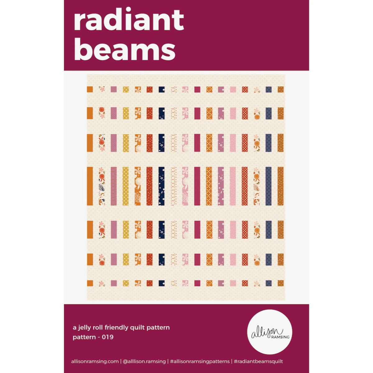 Radiant Beams quilt pattern cover by Allison Ramsing