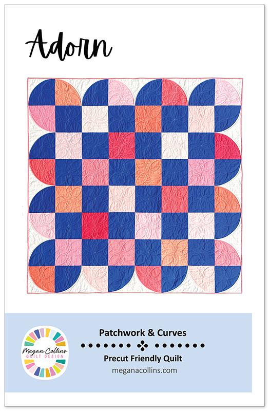 Adorn quilt pattern by Megan Collins, a checkerboard quilt with gentle curves
