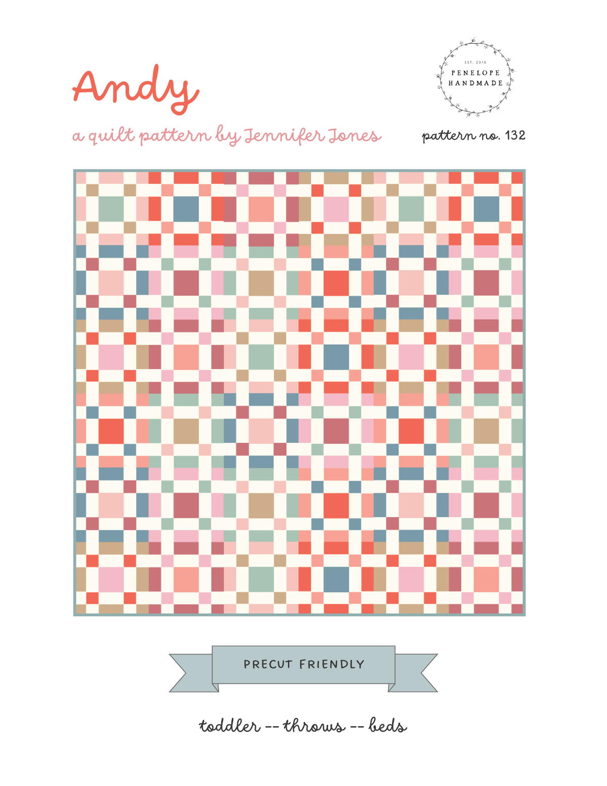 Andy quilt pattern cover by Jennifer Jones of Penelope Handmade