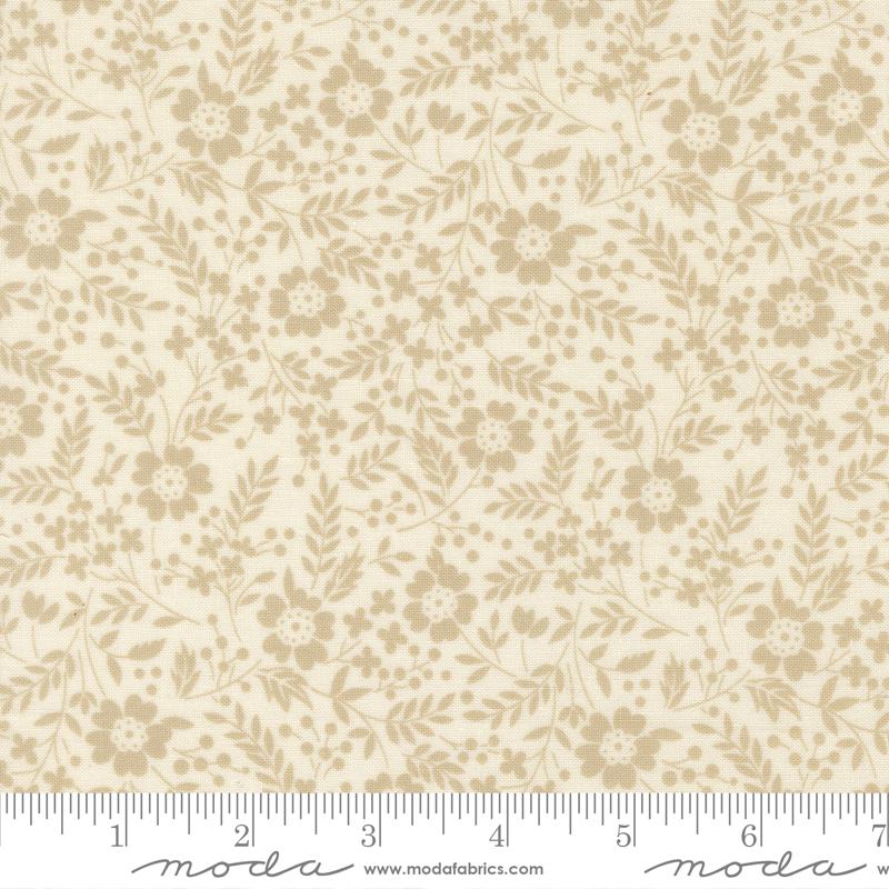 Arabesque Moonbeam natural meadow floral fabric by Studio M for Moda, 33834 22