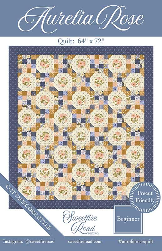 Aurelia Rose quilt pattern by Sweetfire Road, 64 x 72 inch quilt in Wildbriar fabrics
