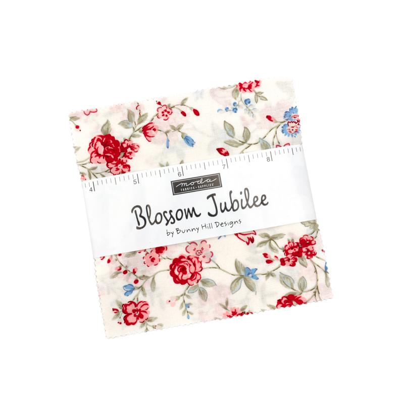 Blossom Jubilee charm pack of 42 5-inch precut squares by Bunny Hill Designs for Moda