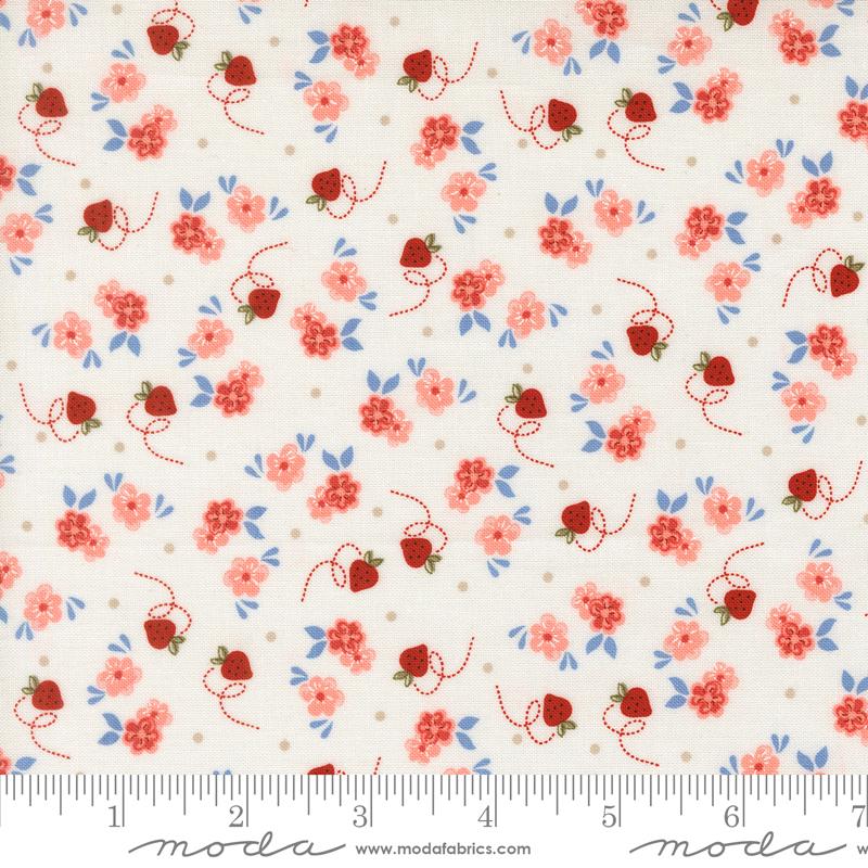 Blossom Jubilee Cloud strawberry party fabric by Bunny Hill Designs for Moda, 3094 11