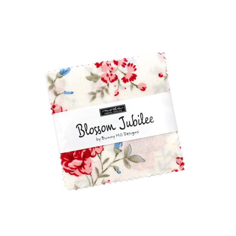 Blossom Jubilee mini charm of 42 2.5-inch precut squares by Bunny Hill Designs for Moda