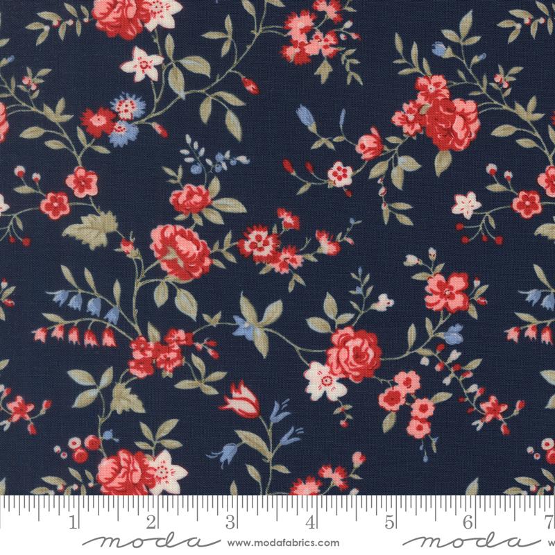 Blossom Jubilee Nightfall flower chic fabric by Bunny Hill Designs for Moda, 3090 16