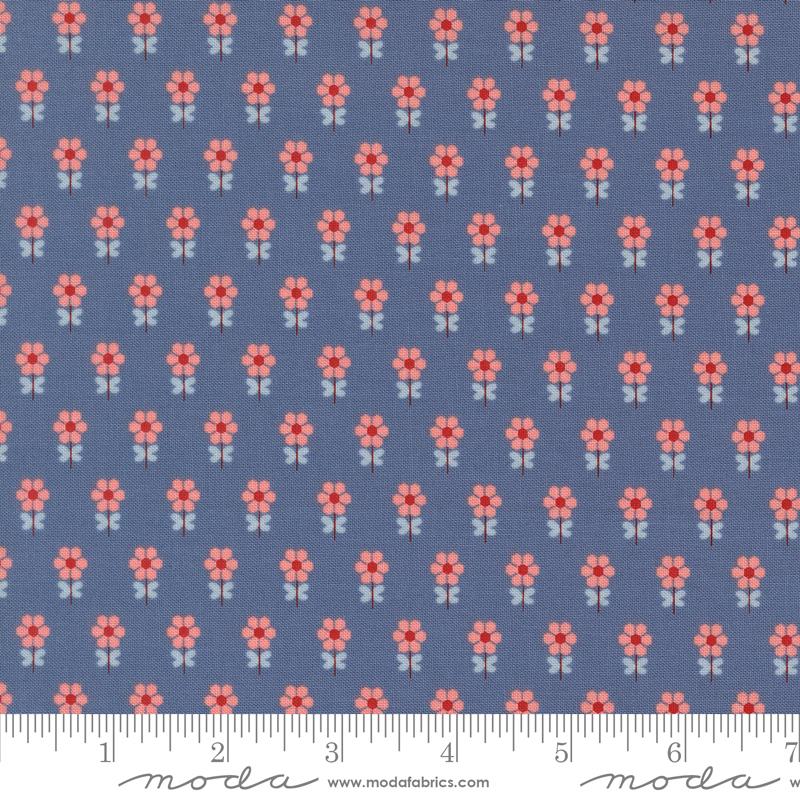 Blossom Jubilee Sky hexi flowers fabric by Bunny Hill Designs for Moda, 3095 14