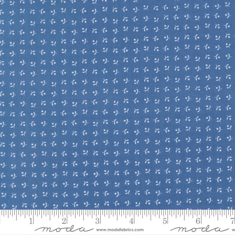 Blueprint Sea dark blue sprig blender fabric by Camille Roskelley for Moda, 55336 17
