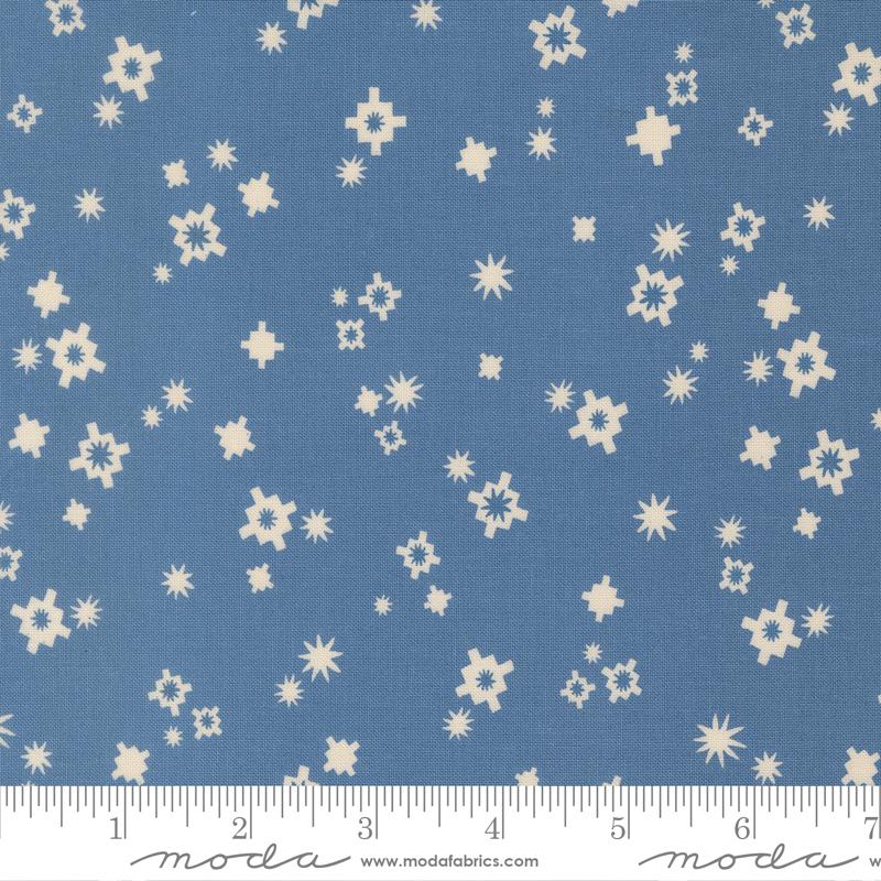 Boho Haven Sea dark blue star and flower toss fabric by Fancy That Design House for Moda, 45647 17