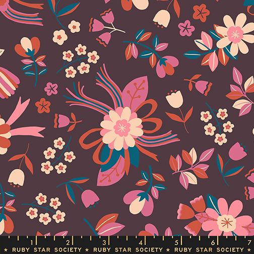 Corsage Eggplant nosegay fabric by Jen Hewett for Ruby Star Society, RS6059 13