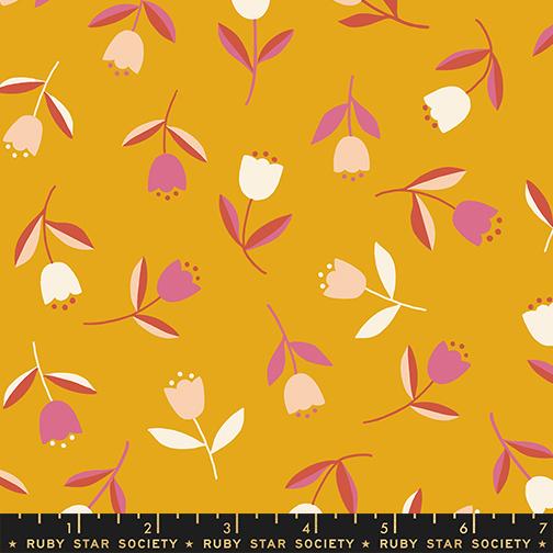 Corsage Goldenrod tiny tulips fabric by Jen Hewett for Ruby Star Society, RS6060 12