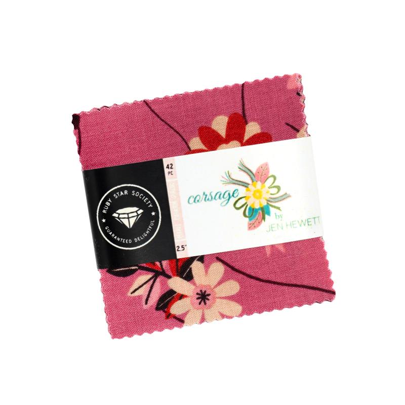 Corsage mini charm of 42 2.5-inch precut squares by Jen Hewett for Ruby Star Society