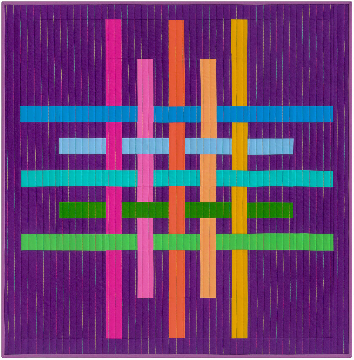 Overlap quilt on a dark purple background