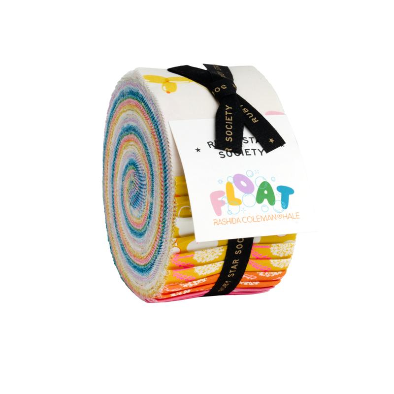 Float jelly roll of 40 2.5-inch precut strips by Rashida Coleman Hale for Ruby Star Society