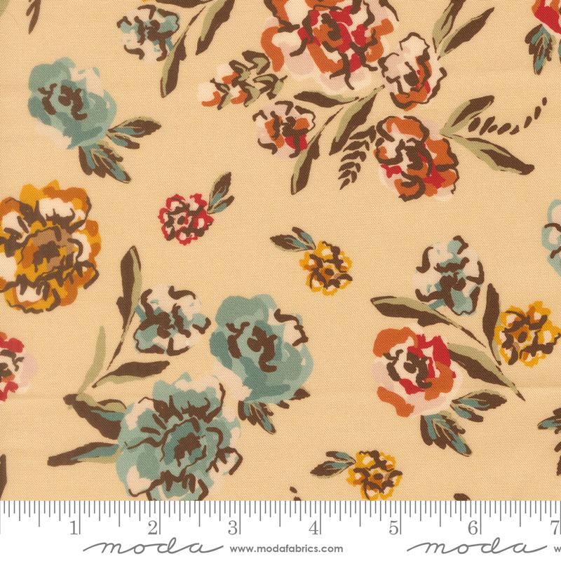 Flora & Thread Almond brushed bouquet fabric by Fancy That Design House for Moda, 45680 12