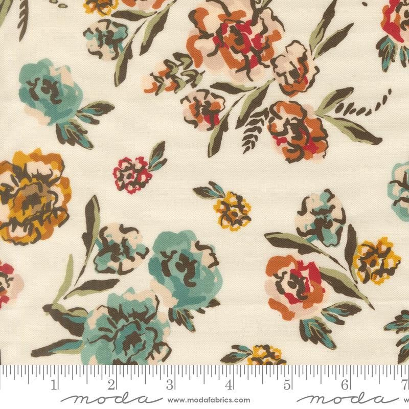 Flora & Thread Eggshell brushed bouquet fabric by Fancy That Design House for Moda, 45680 11