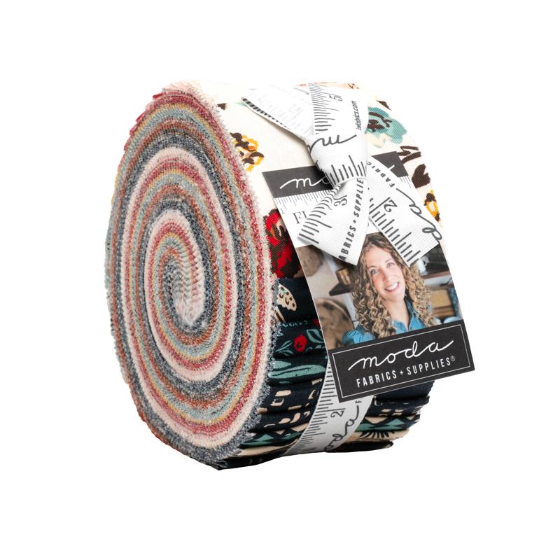 Flora & Thread jelly roll of 40 2.5-inch precut strips by Fancy That Design House for Moda