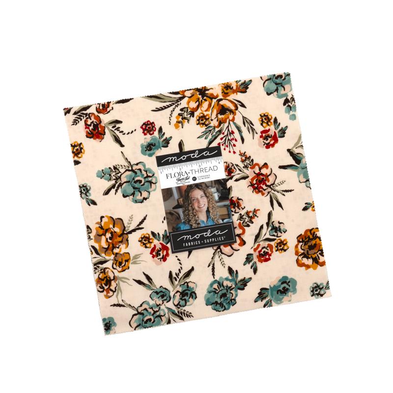 Flora & Thread layer cake of 42 10-inch precut squares by Fancy That Design House for Moda