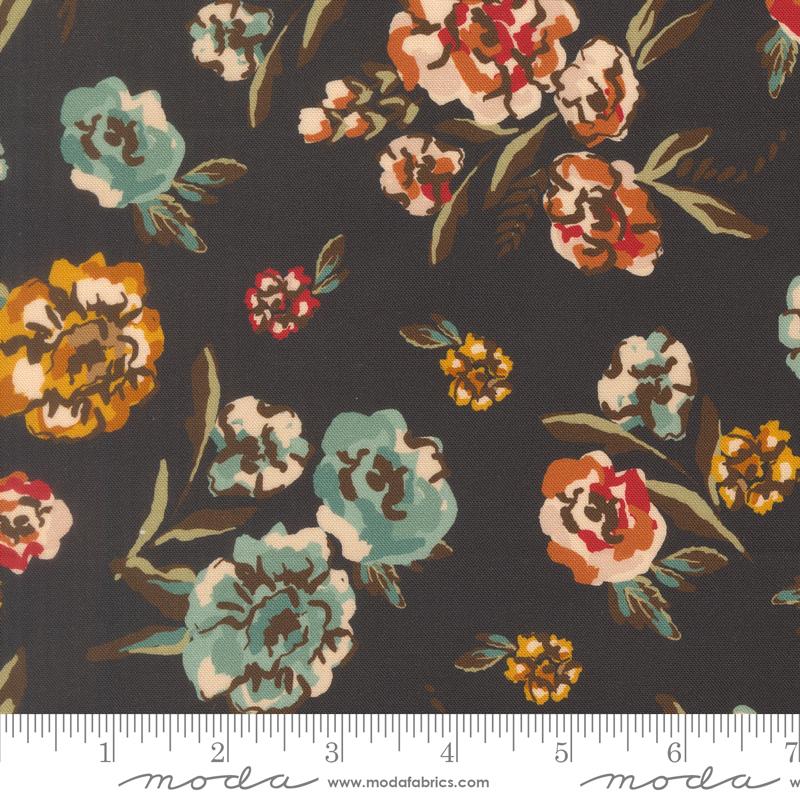 Flora & Thread Midnight brushed bouquet fabric by Fancy That Design House for Moda, 45680 16
