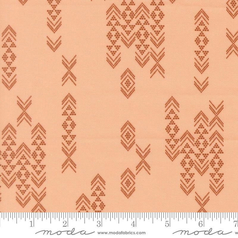 Flora & Thread Peach embellished fabric by Fancy That Design House for Moda, 45686 12
