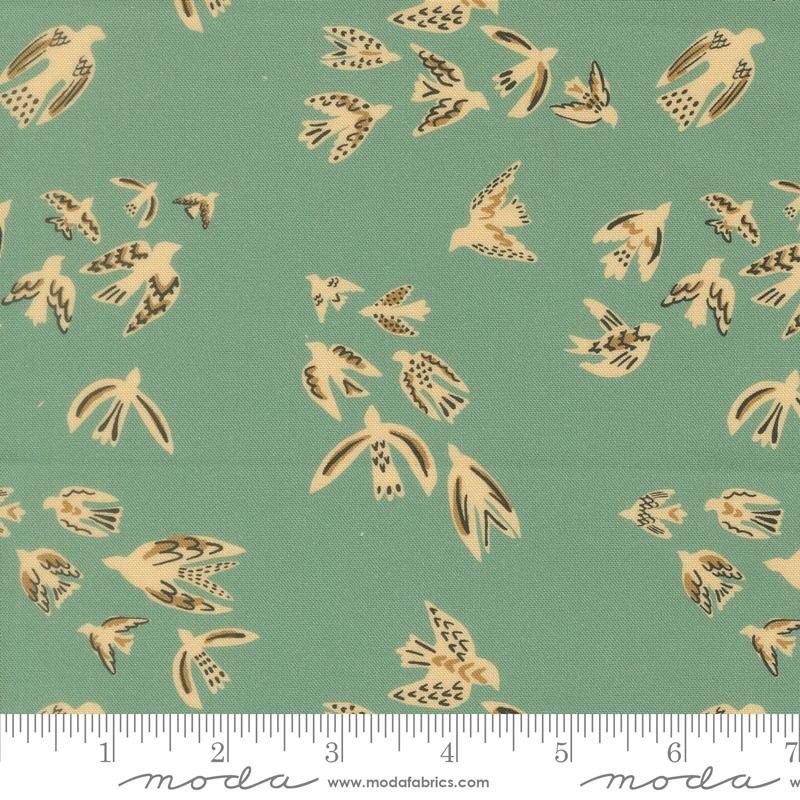 Flora & Thread Teal on a wing fabric by Fancy That Design House for Moda, 45682 16