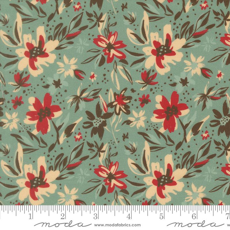 Flora & Thread Teal petal brush fabric by Fancy That Design House for Moda, 45681 15