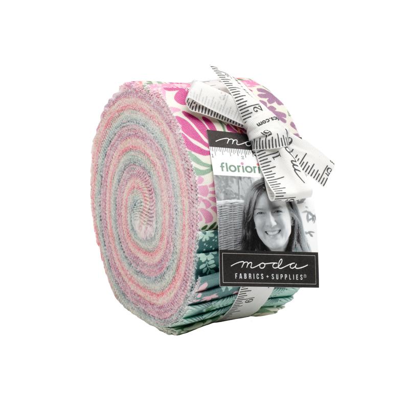 Floriori jelly roll of 40 2.5-inch precut strips by Kate Spain for Moda