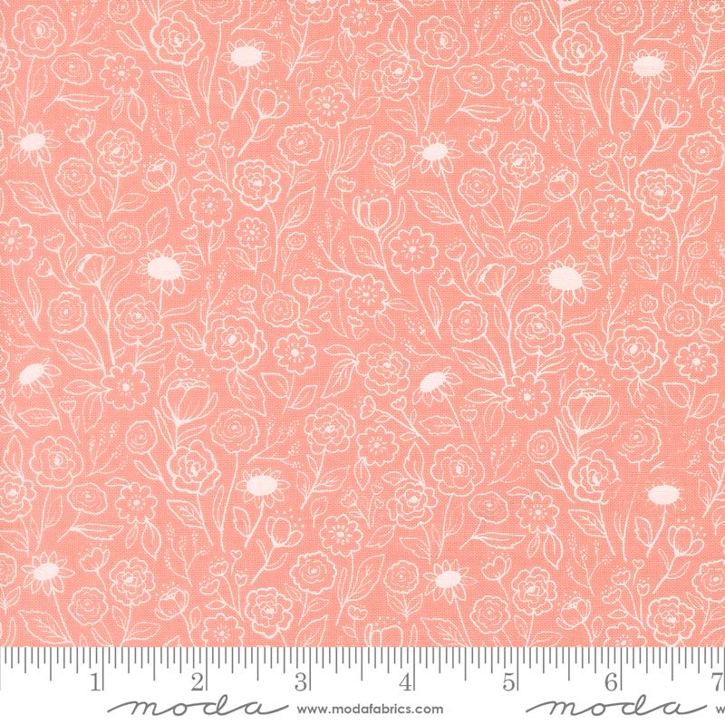 Garden Glam Carnation flower doodles fabric by Lella Boutique for Moda, 5272 13