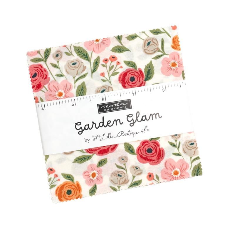 Garden Glam charm pack of 42 5-inch precut squares by Lella Boutique for Moda