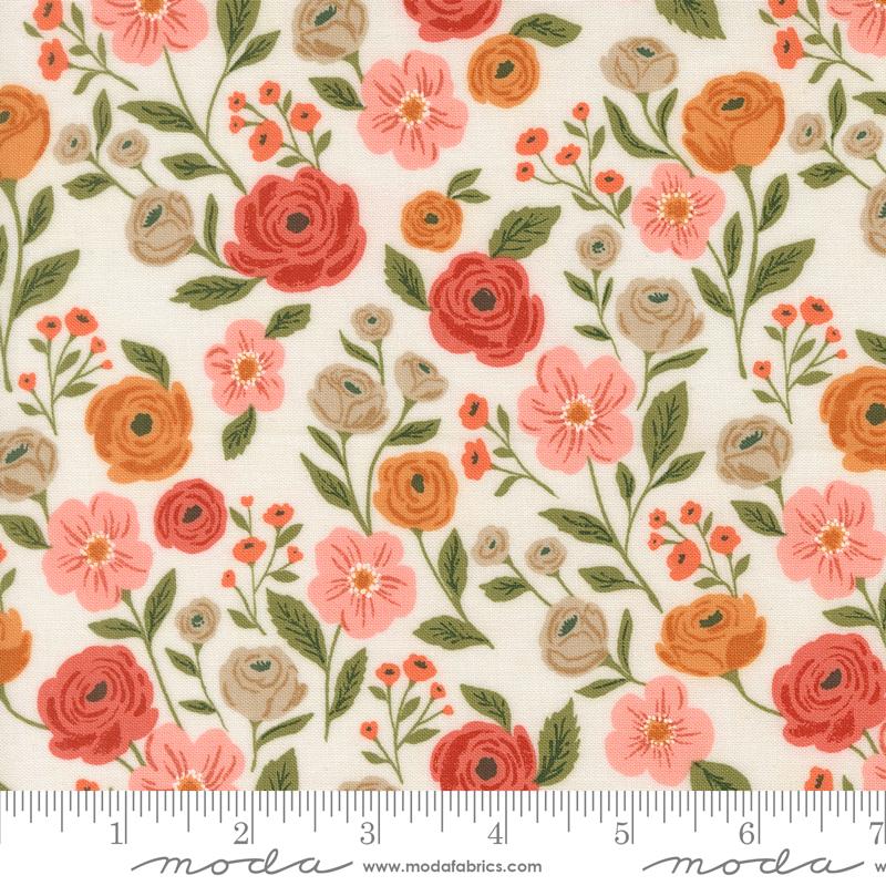Garden Glam Cream petal pusher fabric by Lella Boutique for Moda, 5270 11