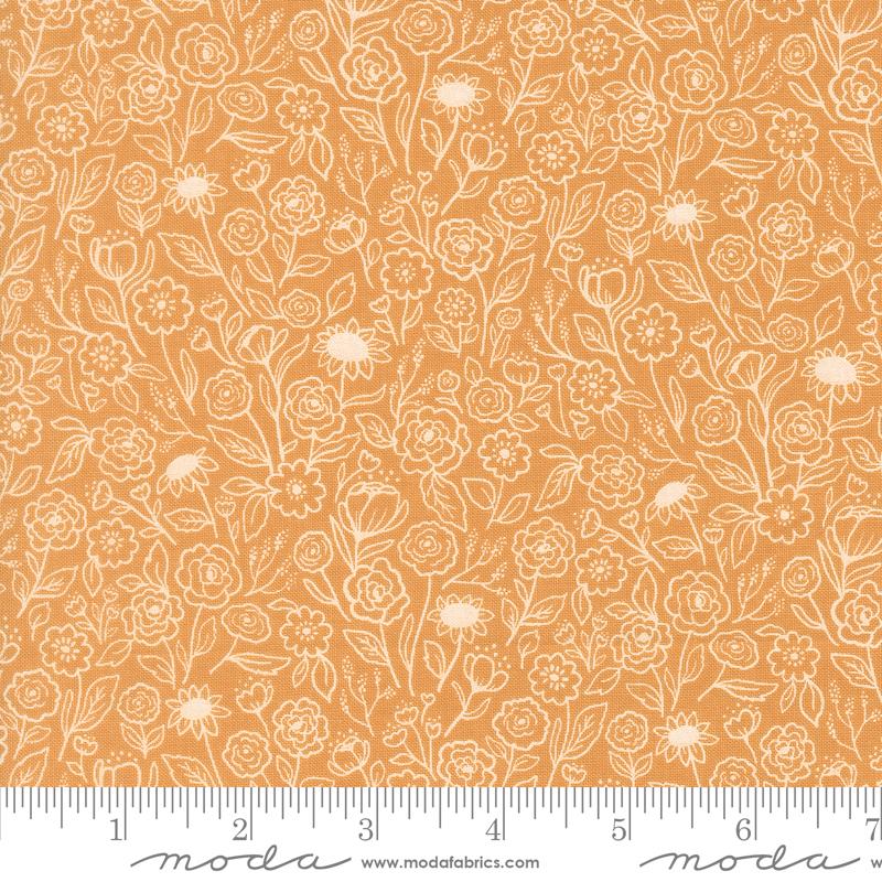 Garden Glam Goldenrod flower doodles fabric by Lella Boutique for Moda, 5272 15