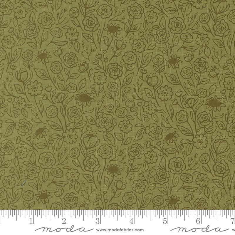 Garden Glam Grass flower doodles fabric by Lella Boutique for Moda, 5272 16