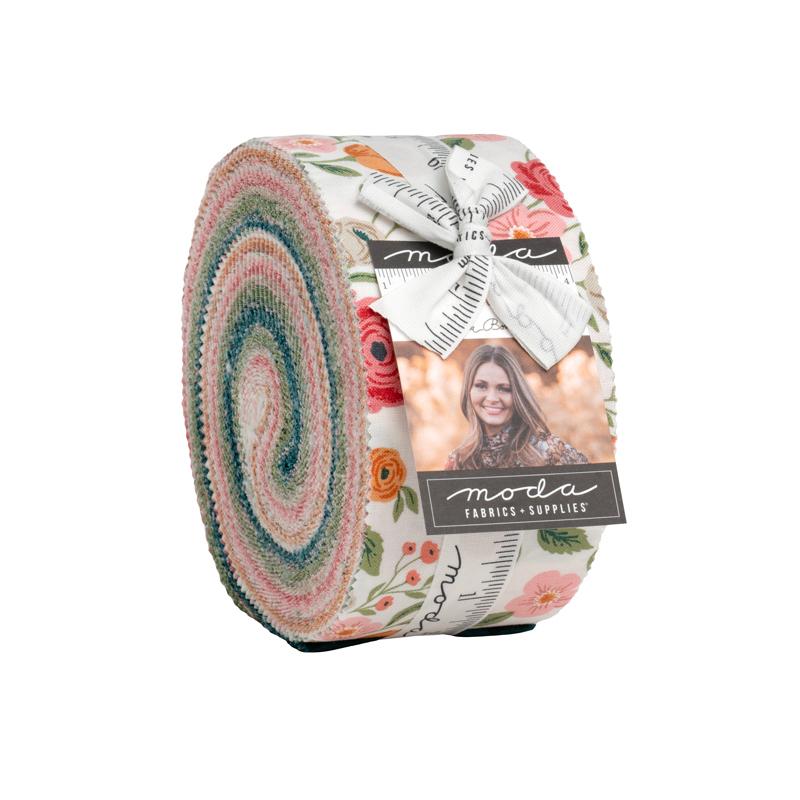 Garden Glam jelly roll of 40 2.5-inch precut strips by Lella Boutique for Moda