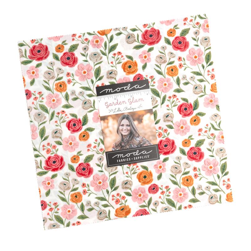 Garden Glam layer cake of 42 10-inch precut squares by Lella Boutique for Moda