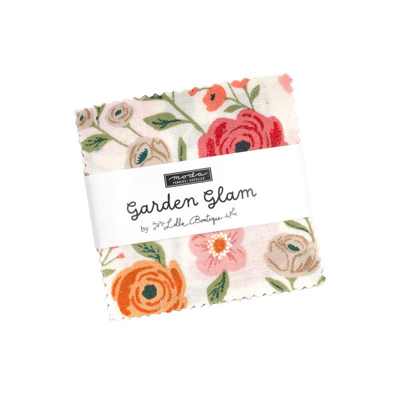 Garden Glam mini charm of 42 2.5-inch precut squares by Lella Boutique for Moda