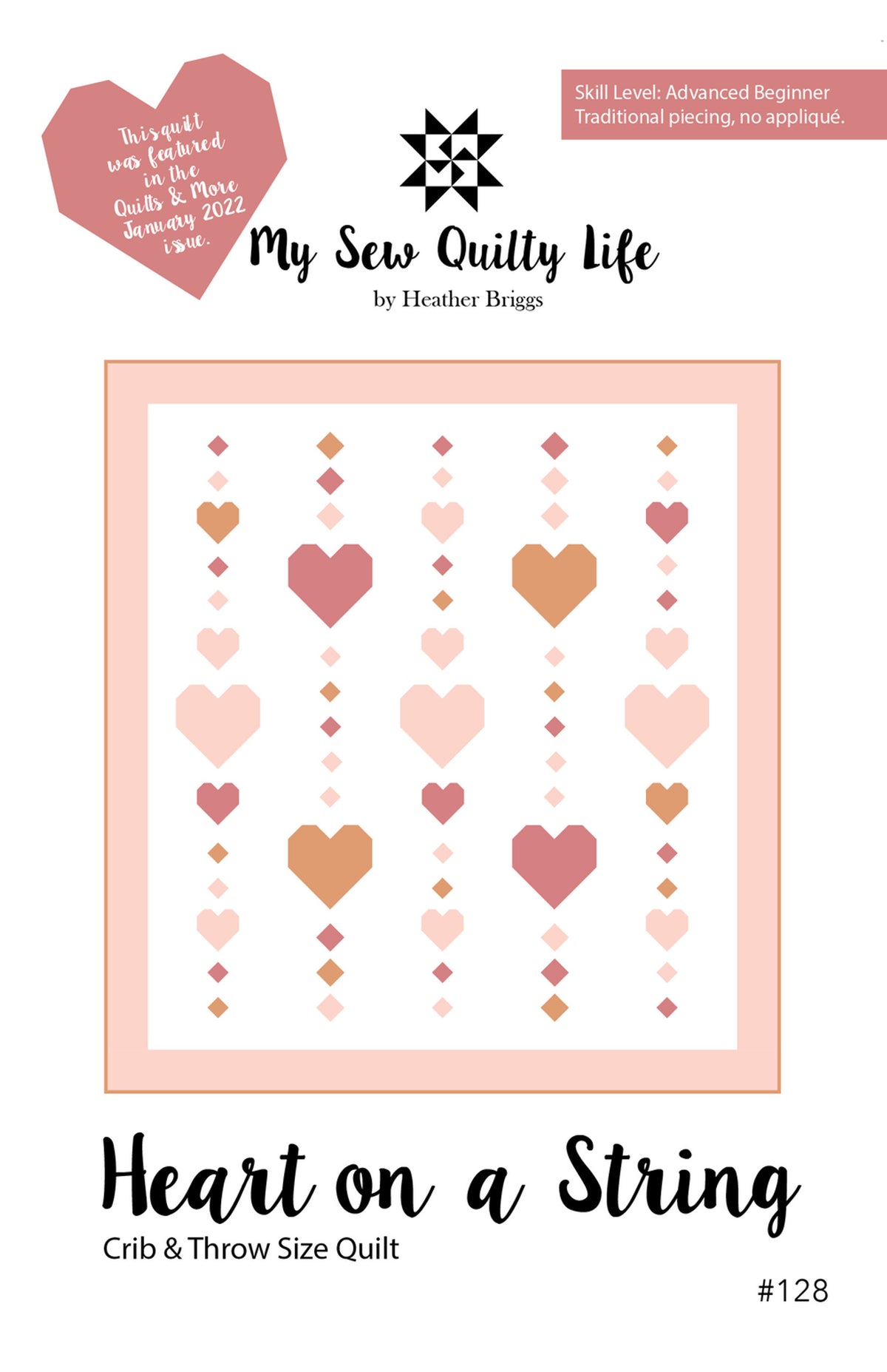 Heart on a String quilt pattern cover by My Sew Quilty Life