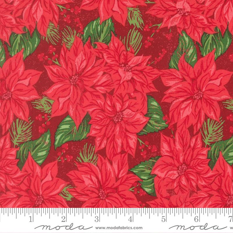 Holiday Cheer Cardinal vintage poinsettia fabric by Stacy Iest Hsu for Moda, 20971 18